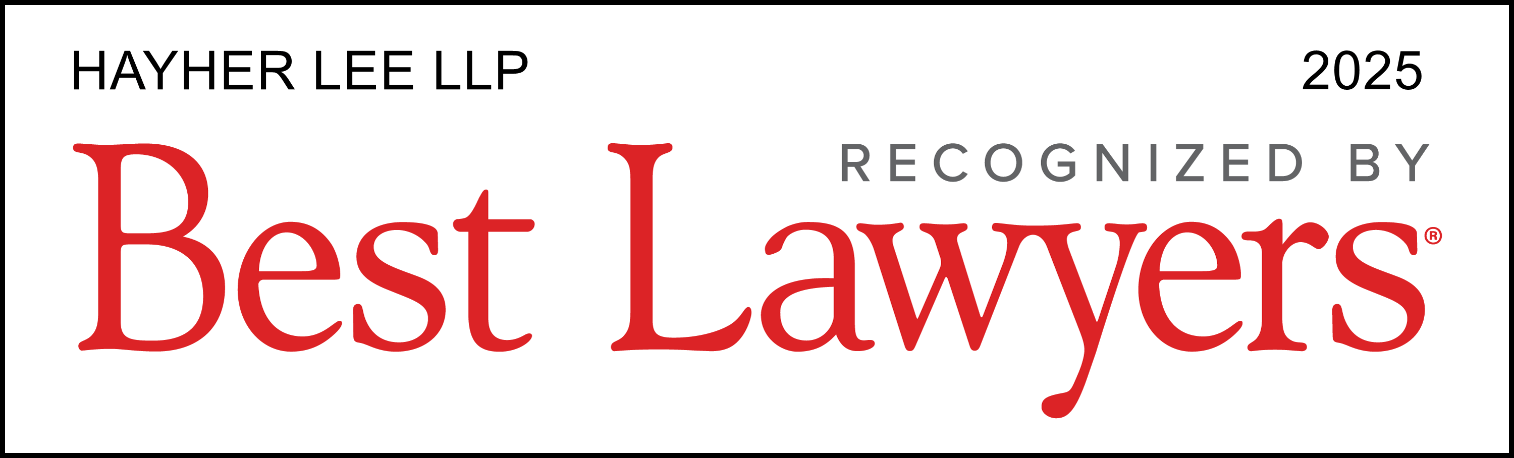 Hayher Lee LLP - Recognized by Best Lawyers, 2025